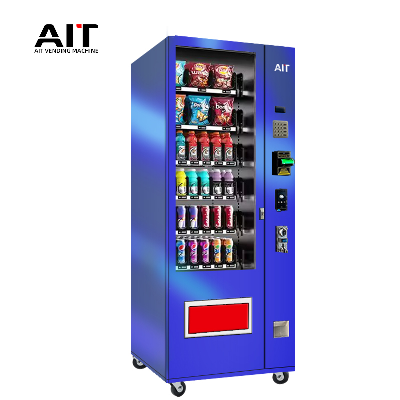 Metal button type 6-row 36-channel beverage and snack vending machine