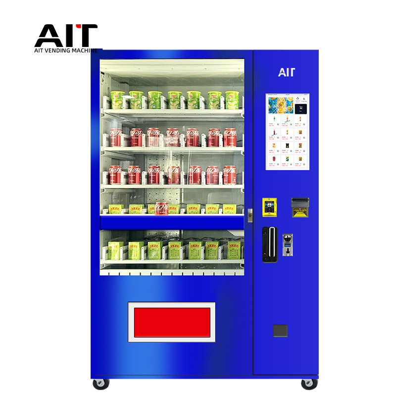 21.5-inch touch screen vending machine with lifting platform for beverages, snacks and fragile items