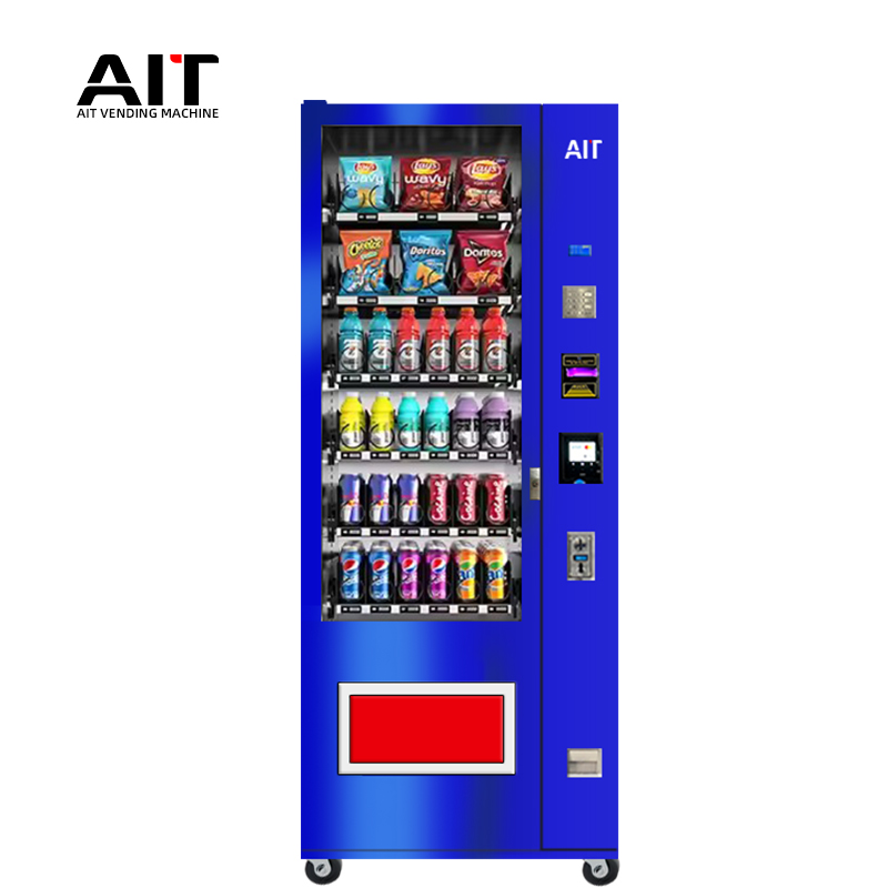 Metal button type 6-row 36-channel beverage and snack vending machine