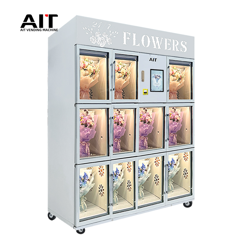 AIT high-end touch screen 10-box, 11-box and 12-box fresh-keeping flower vending machines
