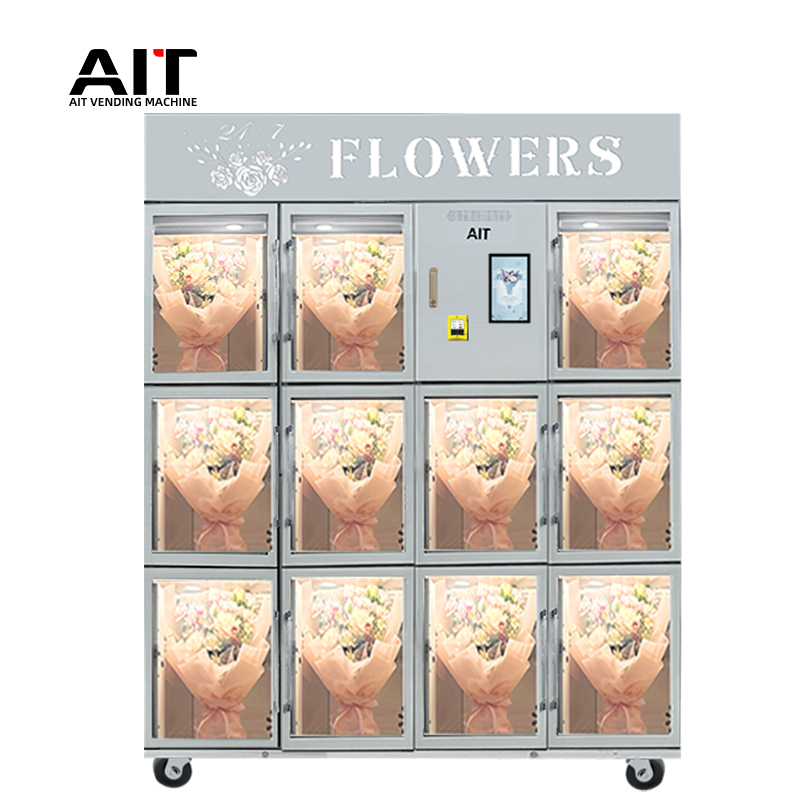 AIT high-end touch screen 10-box, 11-box and 12-box fresh-keeping flower vending machines