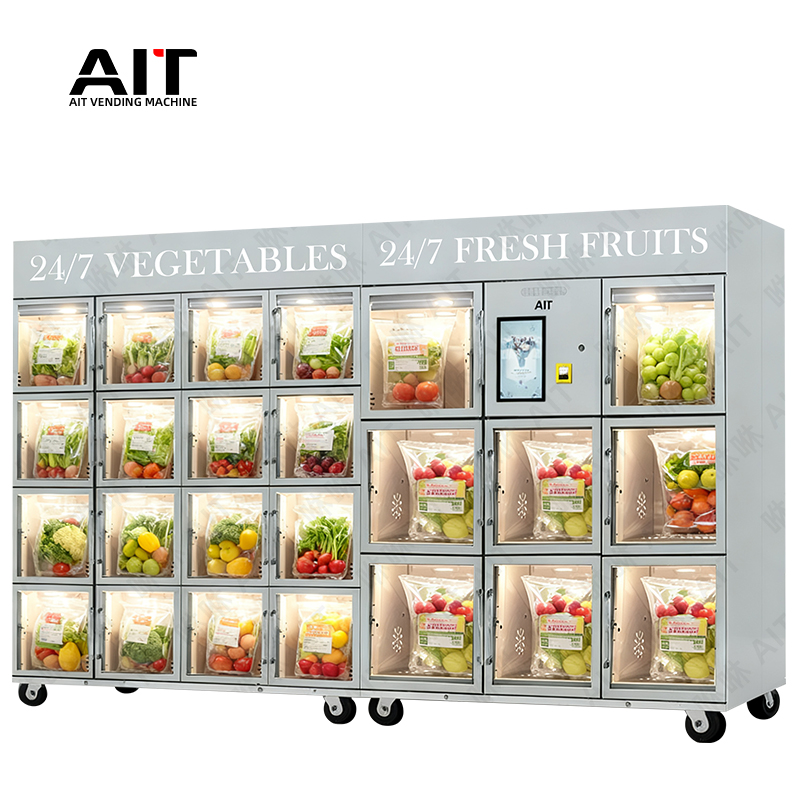 A 24-hour vending machine for fresh fruits and vegetables