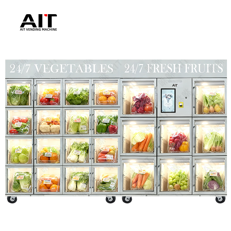 A 24-hour vending machine for fresh fruits and vegetables
