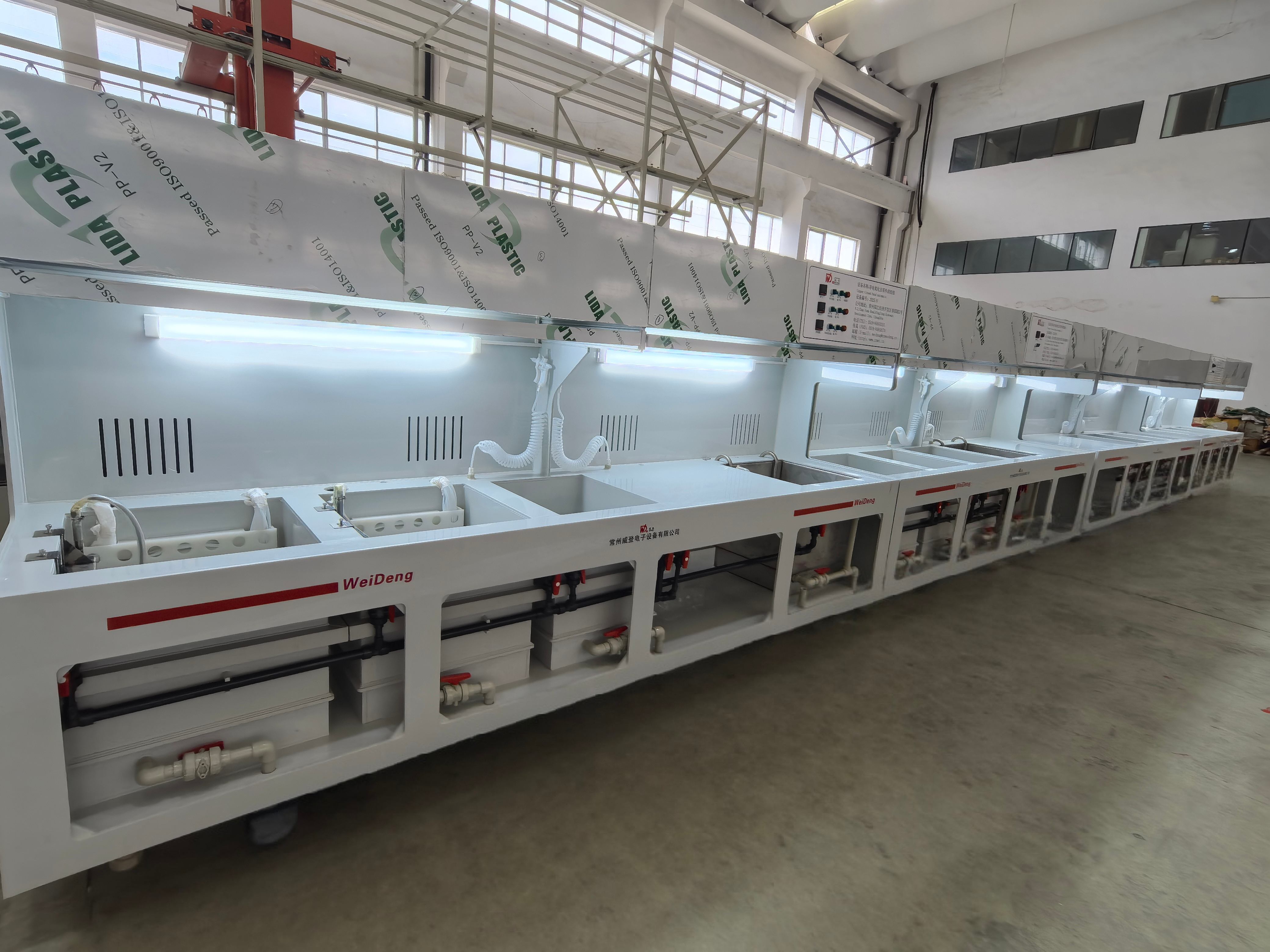 Conductive oxidation and parts cleaning line
