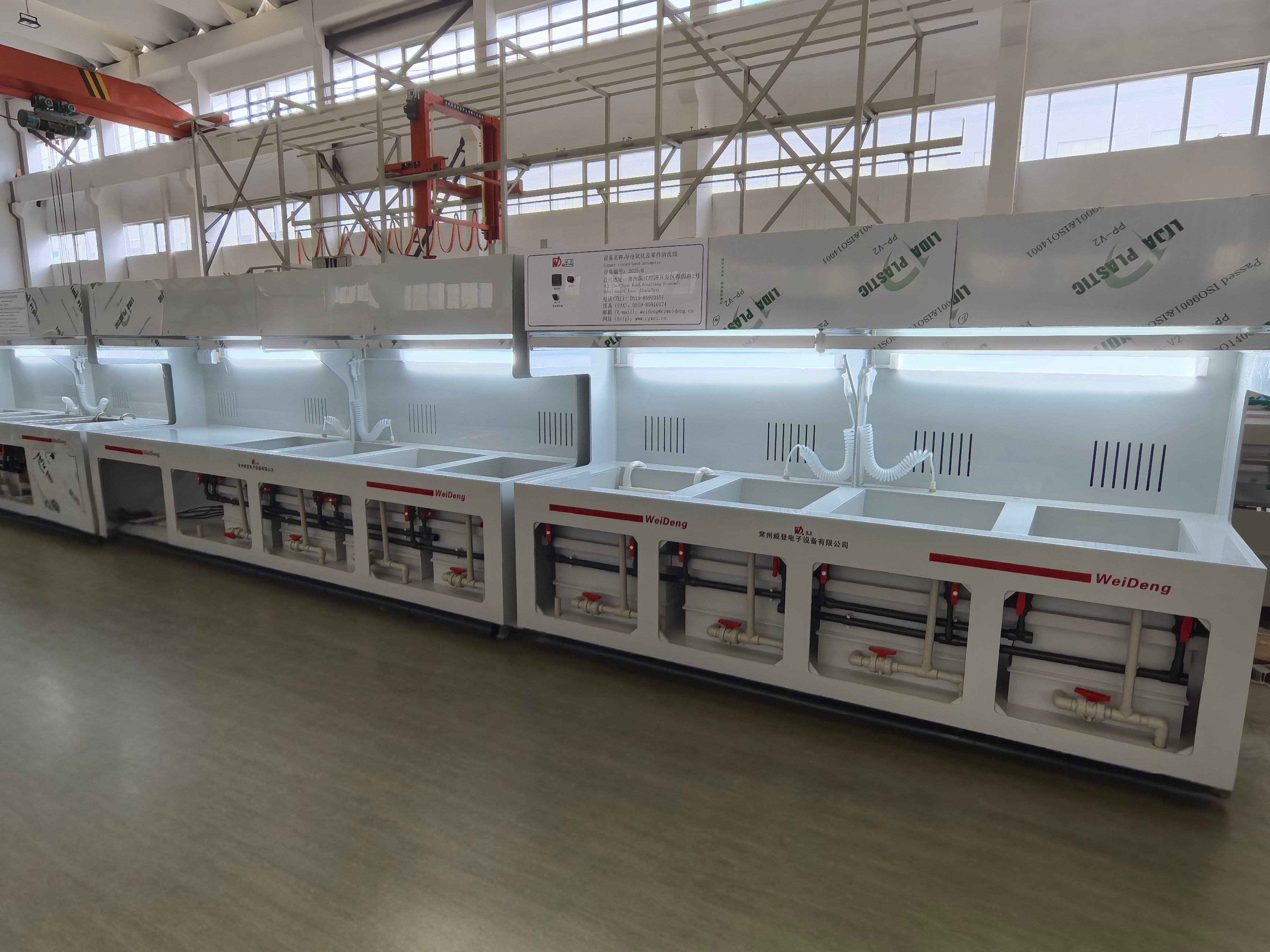 Conductive oxidation and parts cleaning line