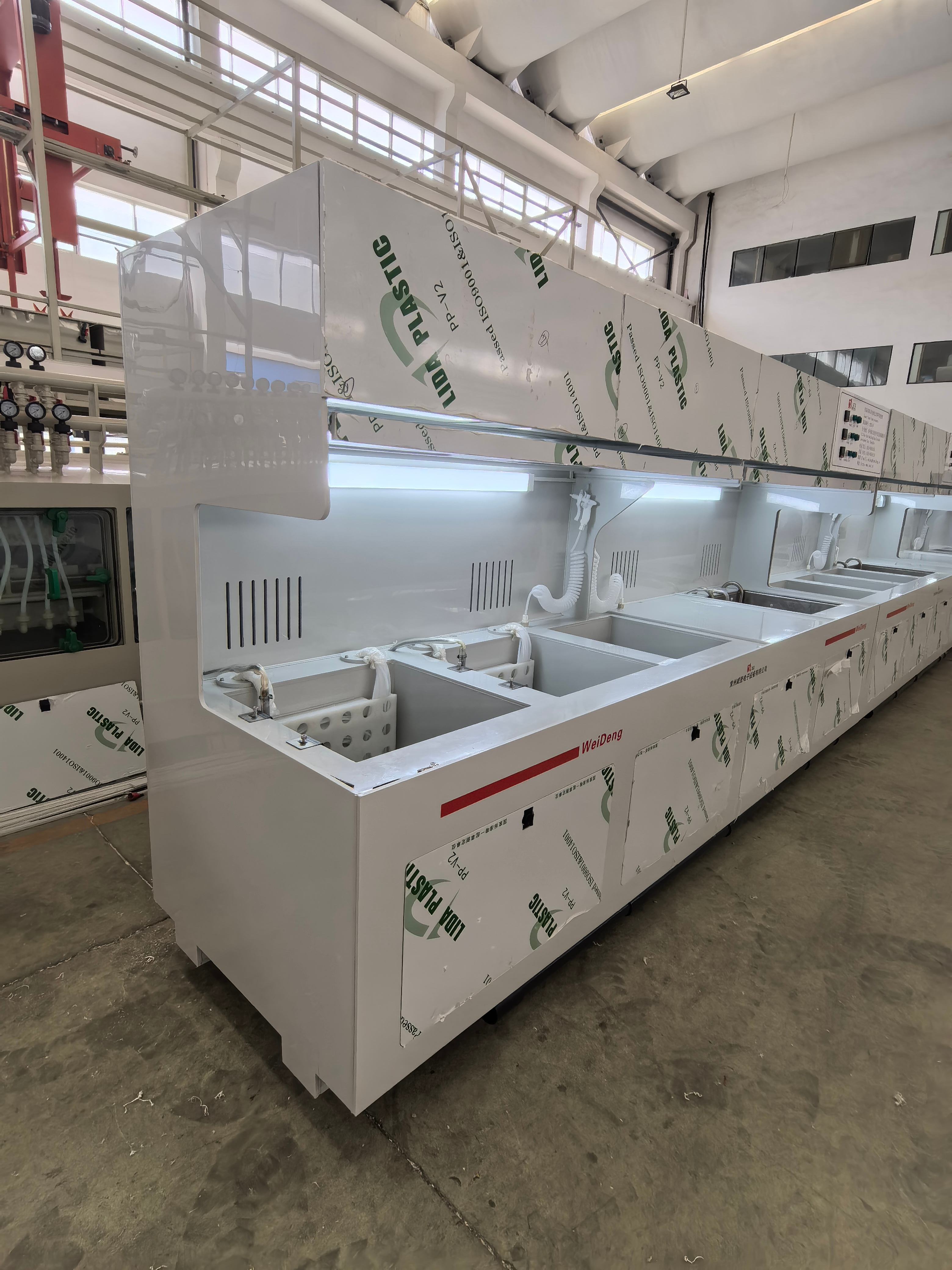 Conductive oxidation and parts cleaning line