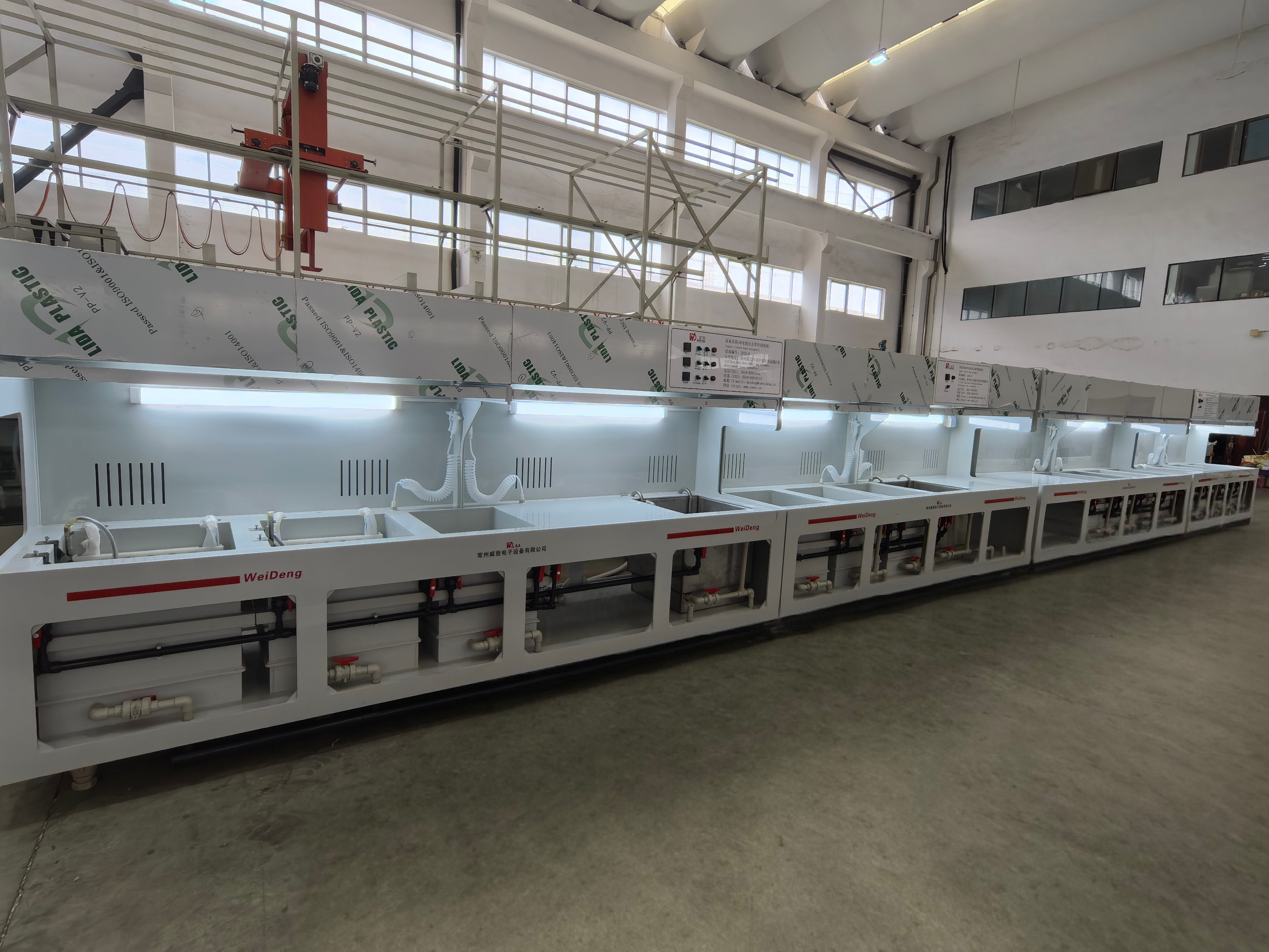 Conductive oxidation and parts cleaning line