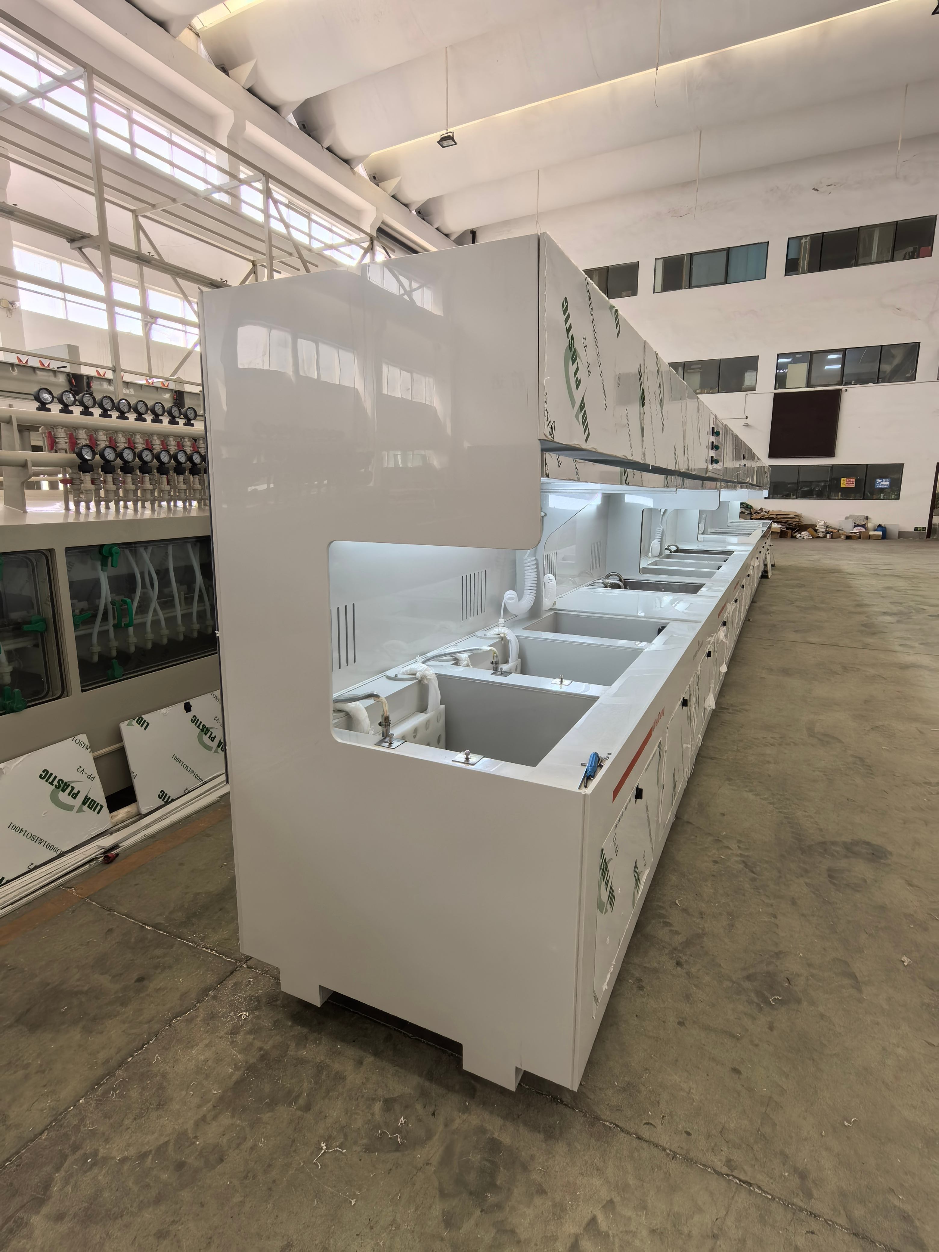 Conductive oxidation and parts cleaning line