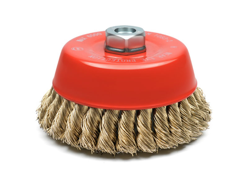 Knot wire cup brushes