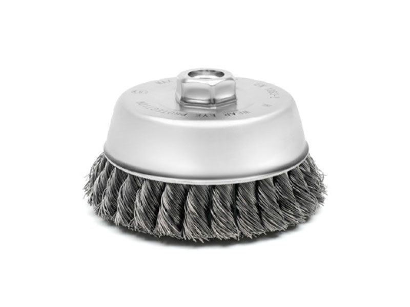 Knot wire cup brushes