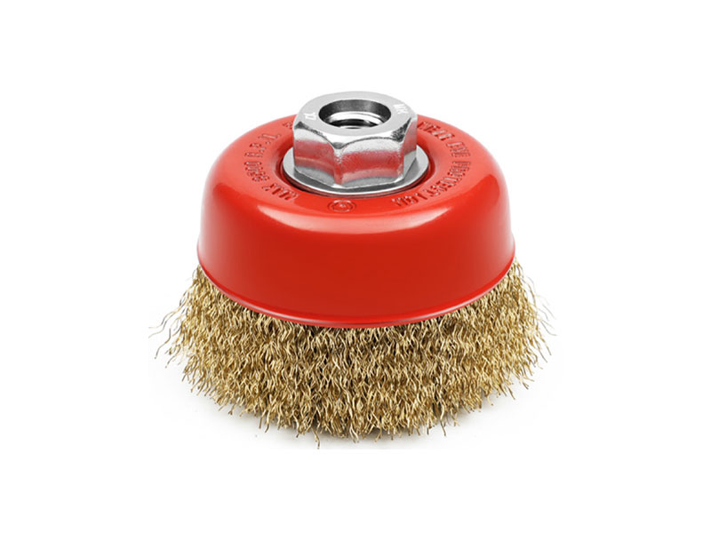 Crimped wire cup brushes