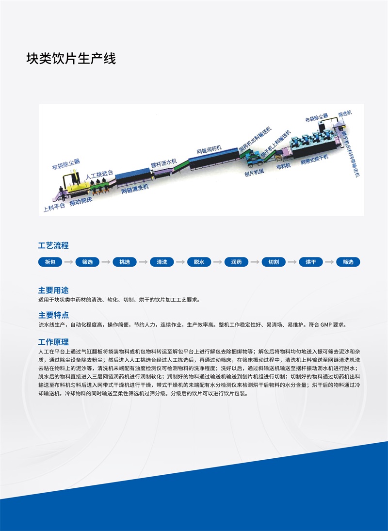 块类饮片生产线