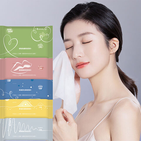 Custom Wholesale Private Label Disposable 10 Pcs Small Bags Makeup Removal Cleaning Tissue Wet Wipes Factory