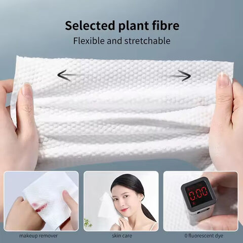 One Roll 60 Count Non-Woven Spunlace Disposable Face Towel with Enhanced Liquid Absorption for Daily Cleansing