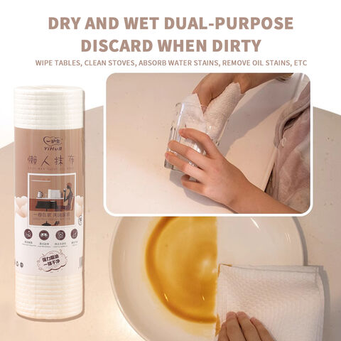Household Disposable Dish Wash Kithen Cleaning Cloths Lazy Rag Reusable Kitchen Paper Towel Rolls