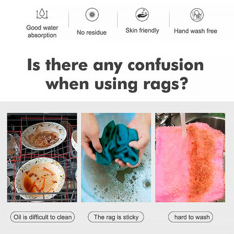 Custom Household Cleaning Disposable Nonwoven Kitchen Roll Rag Dishcloth Washable Duster Dish Towel Wipe Cleaning Cloth