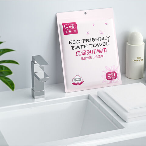 Wholesale Large White Color Disposable Eco-friendly Ultra soft Bath Towel Thick for Travel