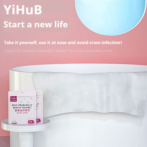 Extra-Absorbent Disposable Bath Towel 70x128cm - Individually Wrapped Hygienic Travel Towel for Salons & Hotels