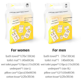 Hotel Disposable Cotton Bath Towel/Underwear/Pillowcase/Toilet Mat/Wet Toilet Paper/Cotton Towel – Portable travel set for MEN