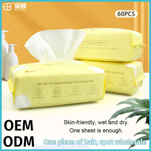 Factory Price Disposable Nonwoven Soft Cotton Tissue Wet and Dry Use Portable Disposable Face Towel 100%Plant Cellulose Fibre