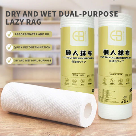 Share to OEM Reusable Lazy Rag Washable Dish Paper Roll Towel Cloth Dish Paper Tissue Wipes Disposable for Home Kitchen Cleaning