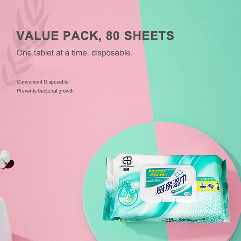 Share to High quality Nonwoven Fabric Household Oil Stain Remover Kitchen Cleaning Wipes Dish Washing Wet Wipes