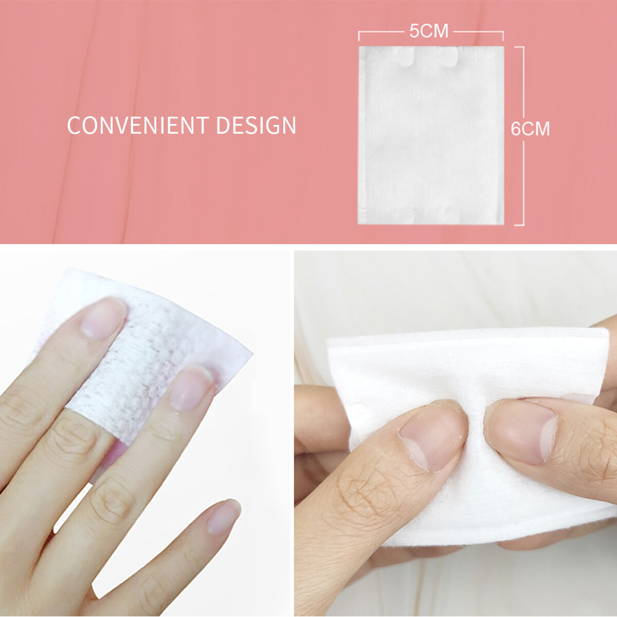 Wholesale personal care 100% cotton disposble makeup removed cosmetic pad for facial cleaning