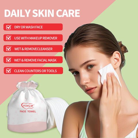 High Quality Disposable Nonwoven Soft Cotton Tissue Wet and Dry Use Portable Disposable Face Towel 100%Plant Cellulose Fibre