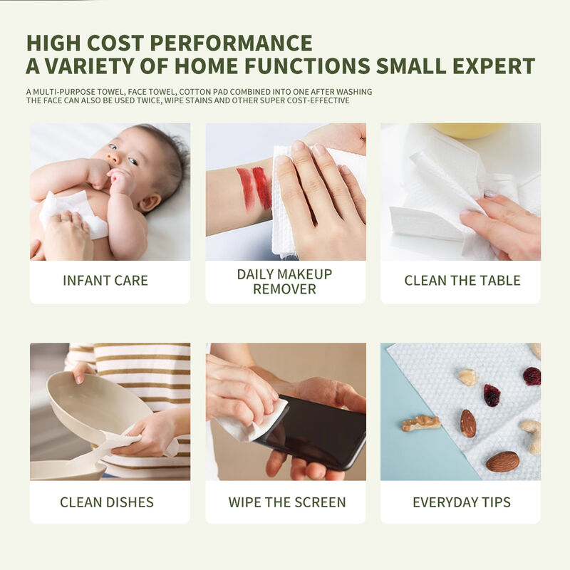 Dry or Wet Use of Disposable Non Woven Face Towel Cotton Non-woven Facial Towel,Face Cleaning Cloth Makeup Remover