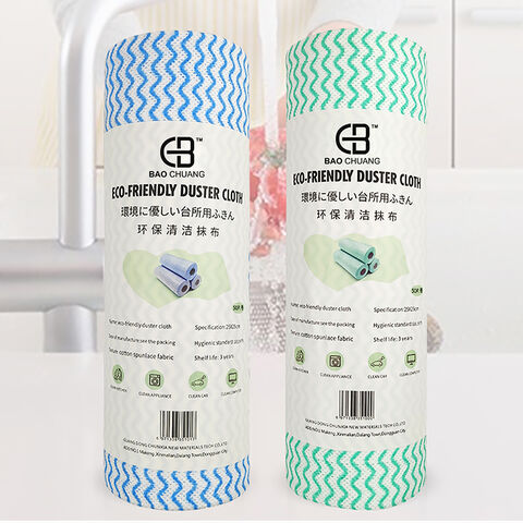 Custom Household Cleaning Disposable Nonwoven Kitchen Roll Rag Dishcloth Washable Duster Dish Towel Wipe Cleaning Cloth