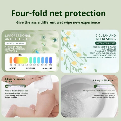 Custom Organic Portable Wet Tissue Feminine Wet Wipe for Sensitive Skin Biodegradable Adult Flushable Wet Wipes