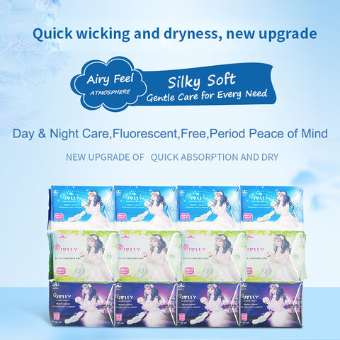 Factory Direct Price Wholesale 245mm Ultra Soft Cotton Women Pads Women Wearing Sanitary Napkins Day and Night Use Lady Pad Size