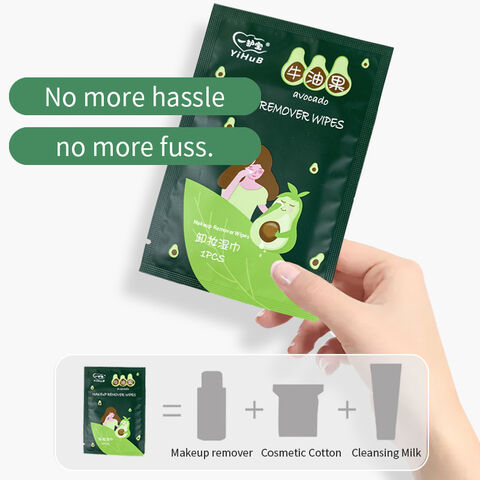 Wholesale Portable Mini Make up Remover Wipes Facial Cloths Avocado Oil Make-up Remover Cleansing Face Wipes for facial cleaning