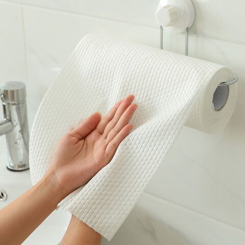 Share to White Custom Household Spunlace Nonwoven Disposable Cleaning Kitchen Lazy Rag Towel Cloth Rolls