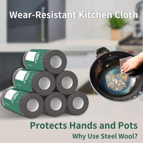 OEM/ODM Non-Scratch Disposable Nonwoven Textured Surface Cloths for Non-Stick Cookware & Stainless Steel.