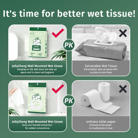 Wholesale Custom Organic Wall Hanging Wet Tissue Feminine Wet Wipe for Sensitive Skin Biodegradable Adult Flushable Wet Wipes