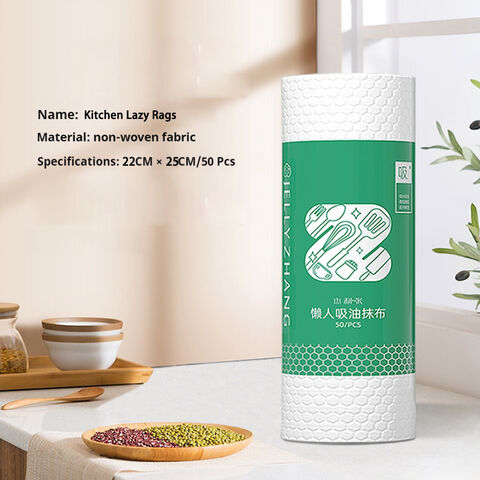 Reusable Multi-Purpose Nonwoven Paper Cleaning Cloth Lazy Kitchen Disposable Towel Roll Household Nonwoven Rag Roll