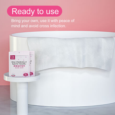 Wholesale Large White Color Disposable Eco-friendly Ultra soft Bath Towel Thick for Travel