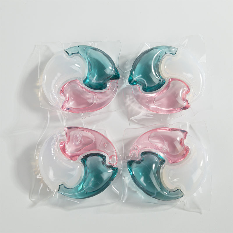Laundry detergent pod 3D pink, green, and white