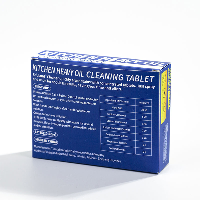 Oil fume extractor effervescent tablet