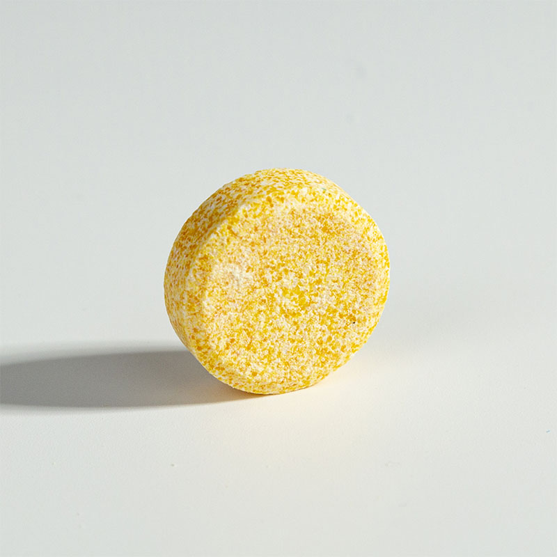 Round, thin, dark yellow