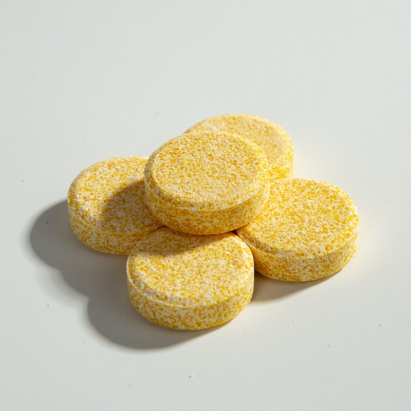 Round, thin, dark yellow