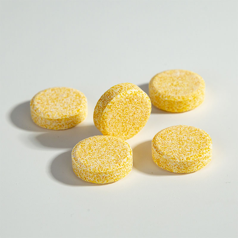 Round, thin, dark yellow