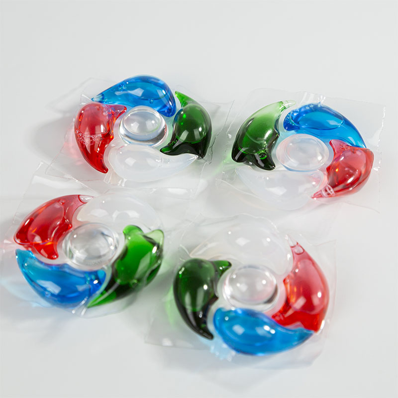 Капсула стирального порошка 5D: красный, синий, зелёный, белый