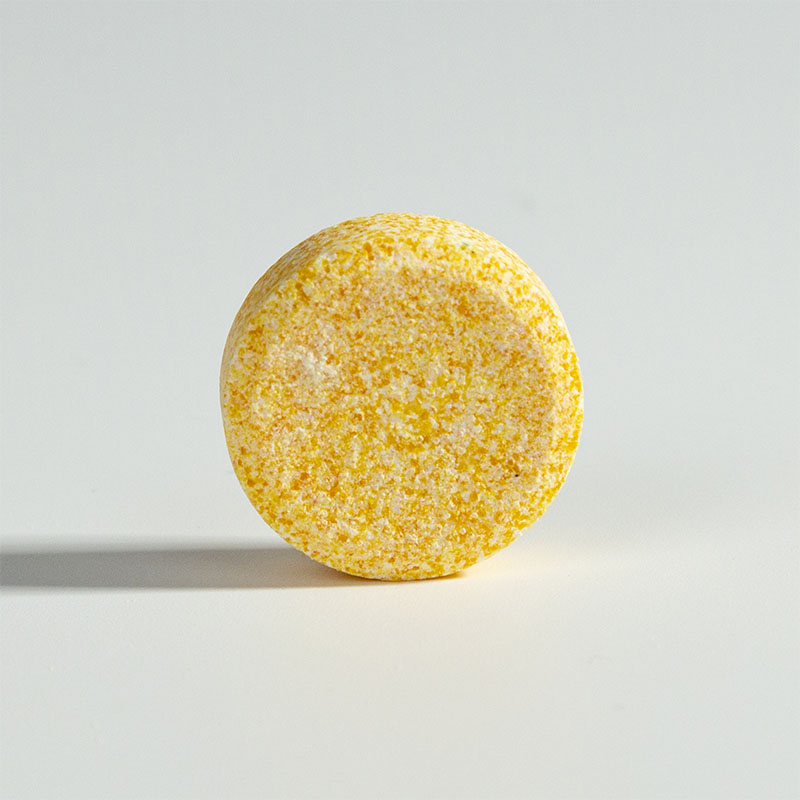 Round, thin, dark yellow