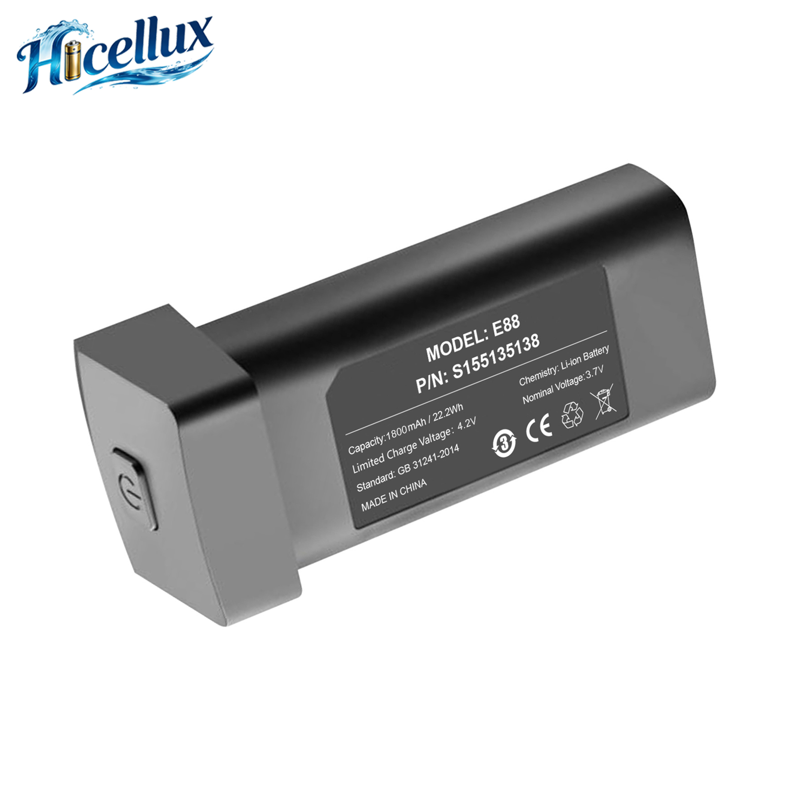 3.7V 1800mAh Li Ion Battery Replacement RC Drone Battery for E88 E88PRO E88MAX E525 E99