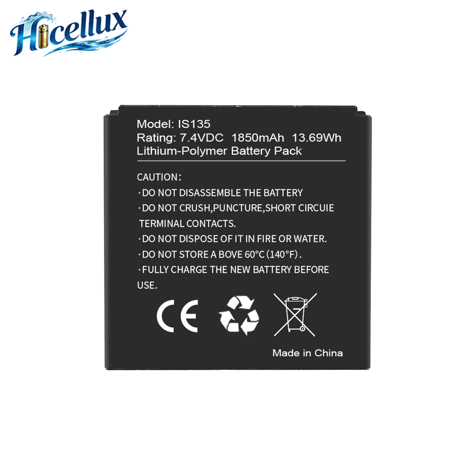 For PAX IS135 7.4V 1850mAh Replacement Battery