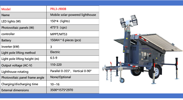 PRL3-900B Mobile solar-powered lighthouse