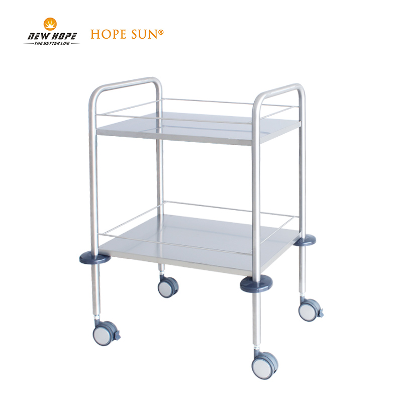 HS6111 Double-shelf Stainless Steel Instrument Trolley