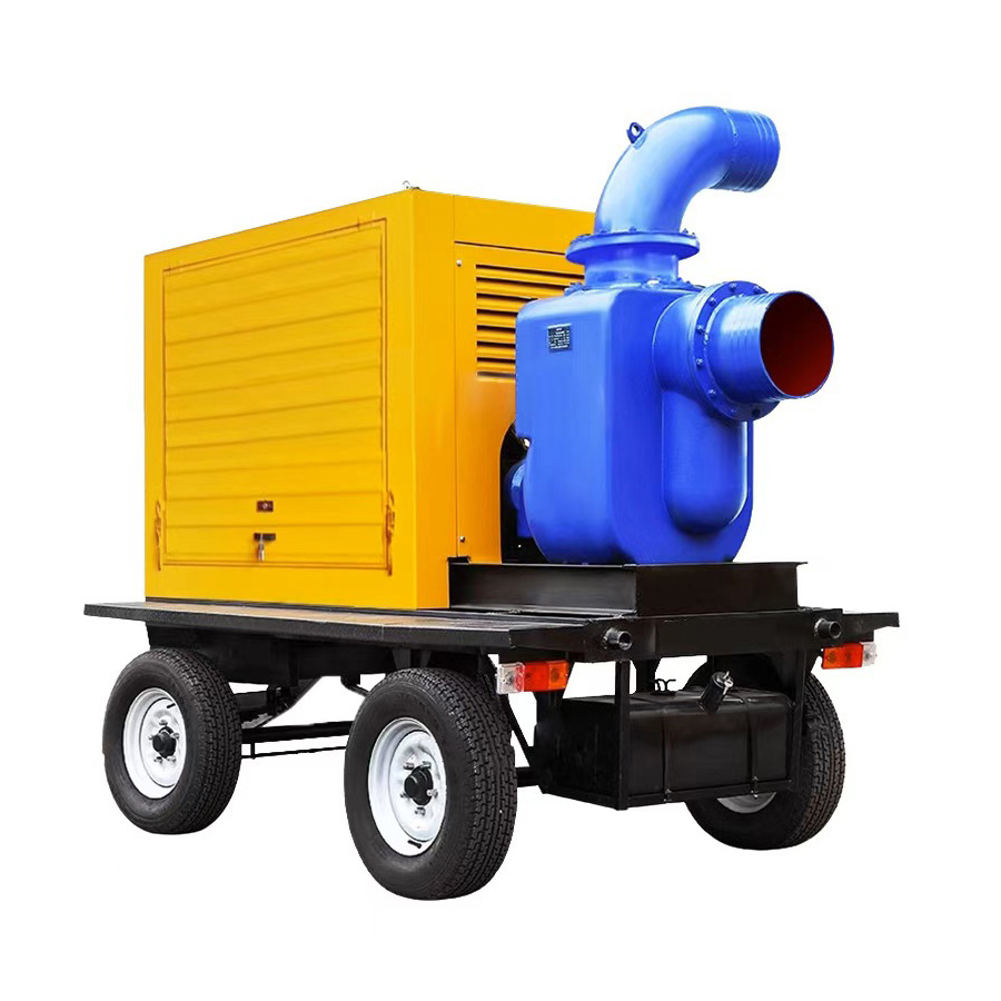 Diesel engine irrigation pump trailer type